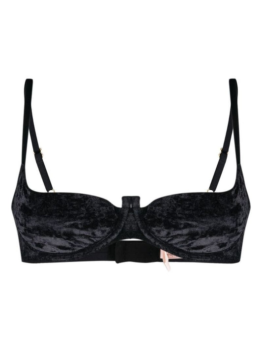 Black Kati Velvet Demi Bra