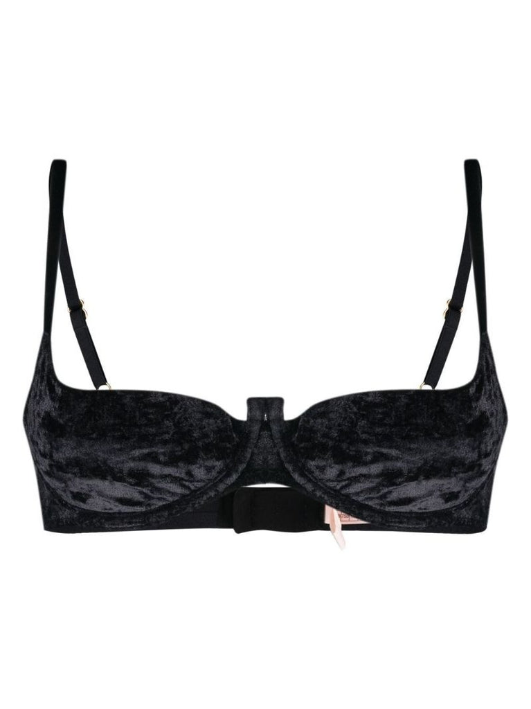 Black Kati Velvet Demi Bra