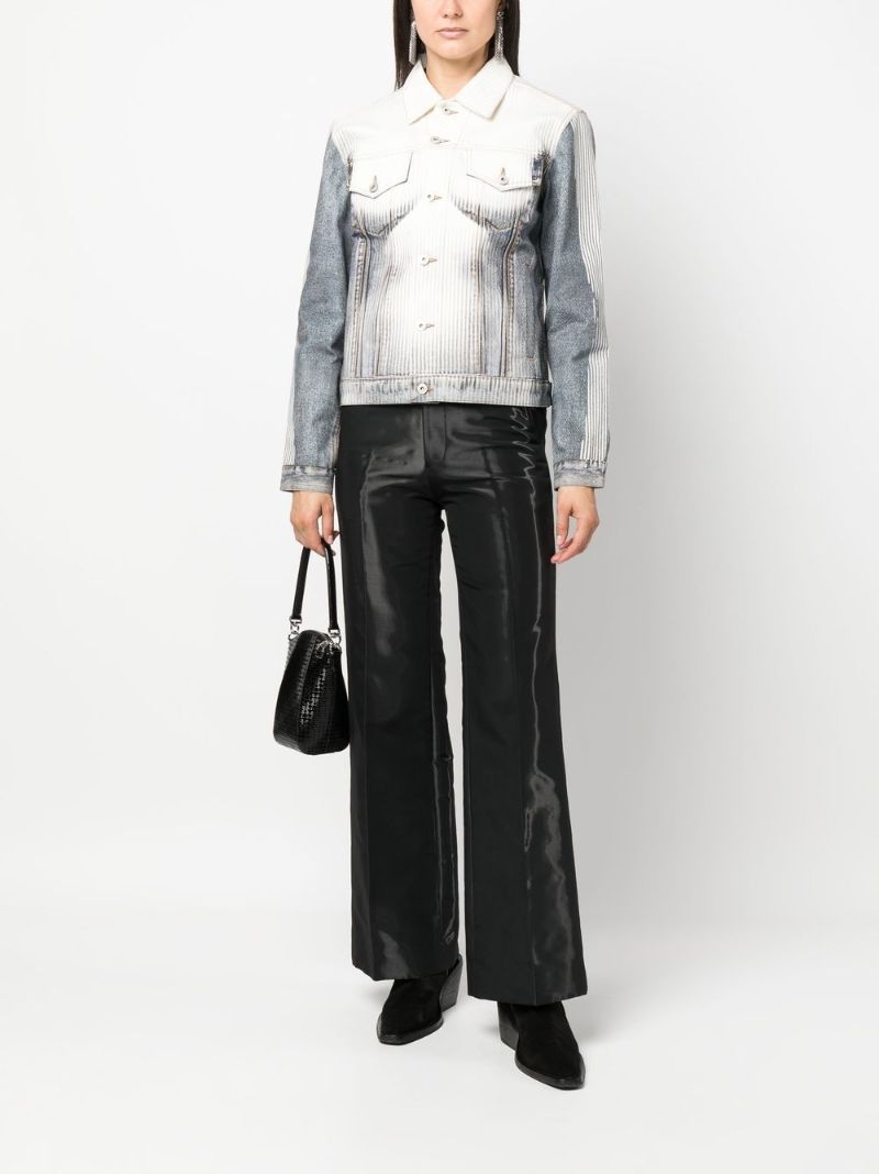 X Jean Paul Gaultier Blue Body Morph Print Denim Jacket