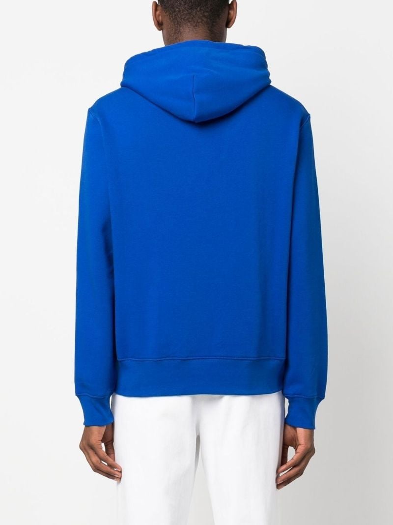 Blue Polo Bear Print Hoodie