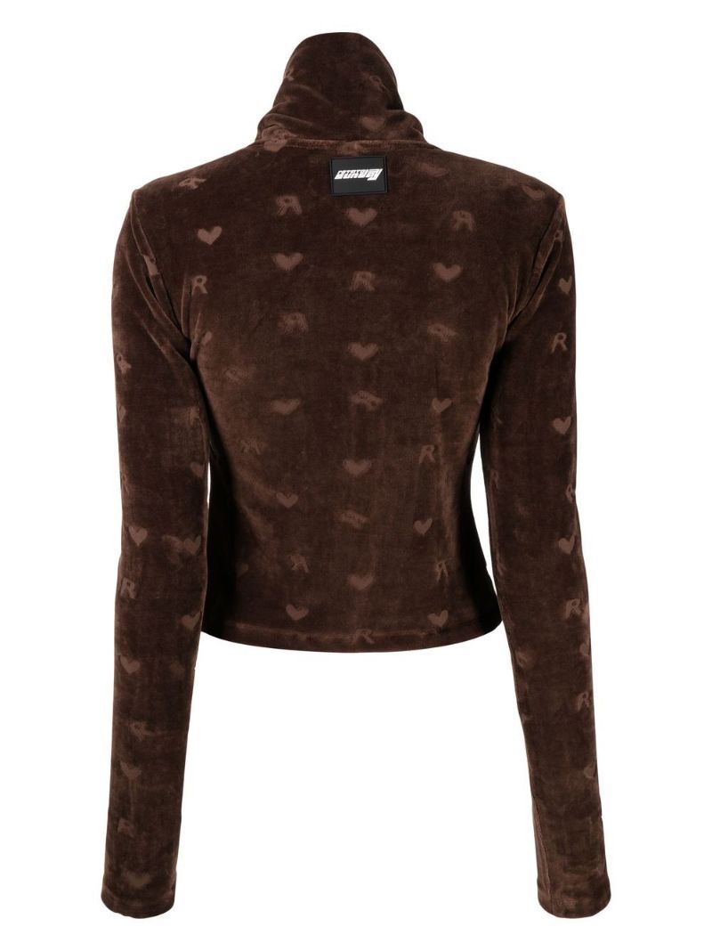 Brown Mona Velour Long Sleeve Top