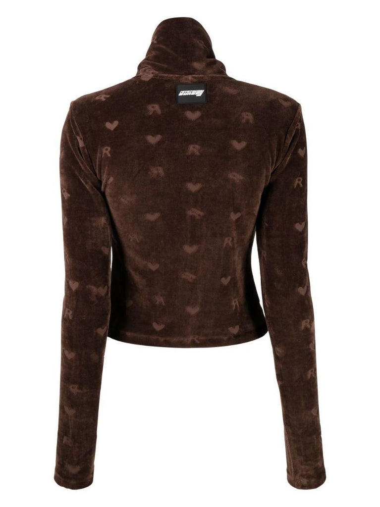 Brown Mona Velour Long Sleeve Top