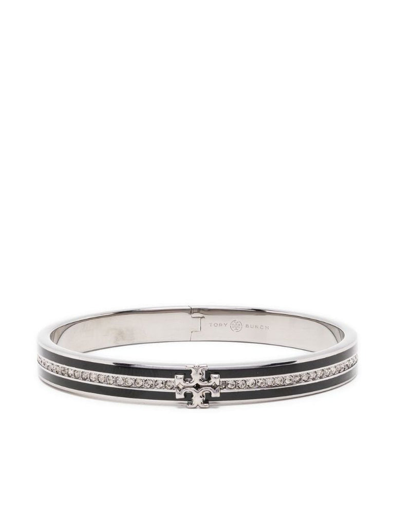 Silver and Black Kira Crystal-embellished Bracelet
