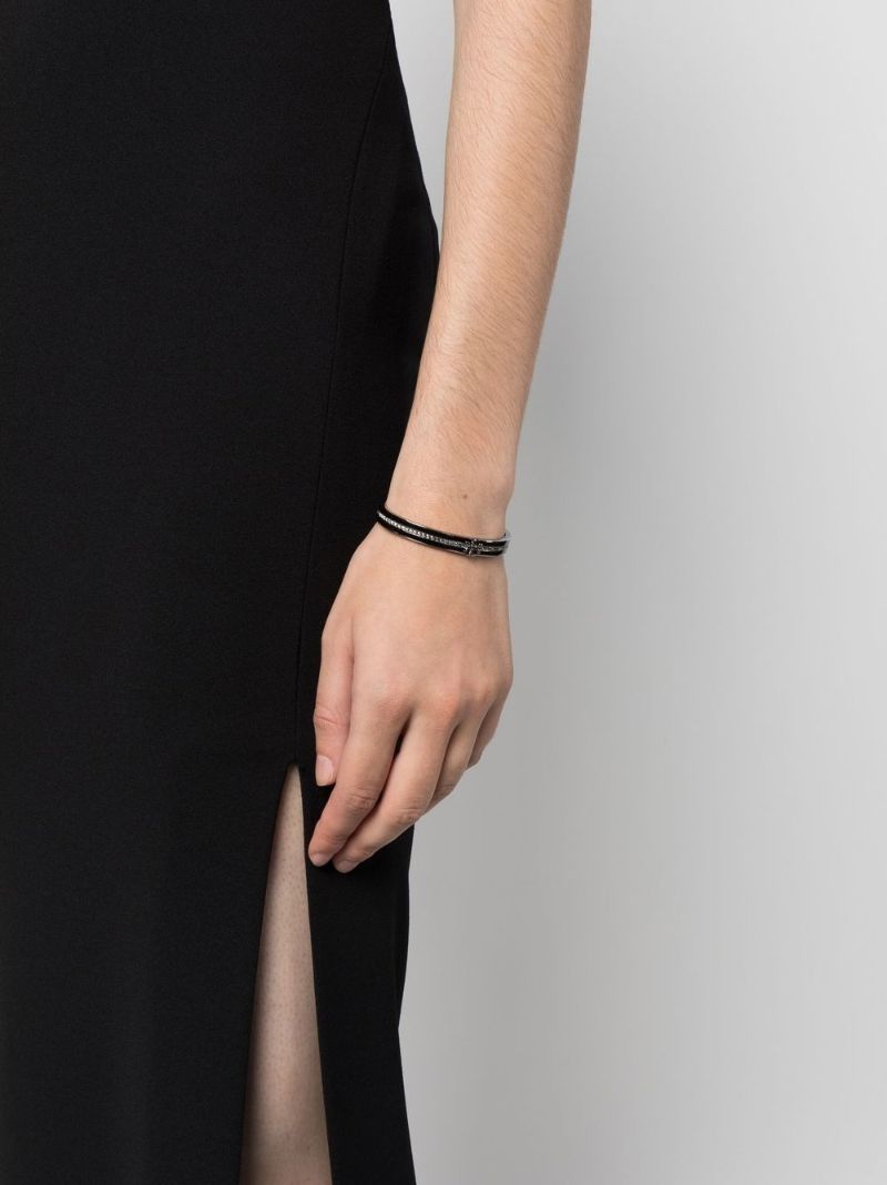 Silver and Black Kira Crystal-embellished Bracelet