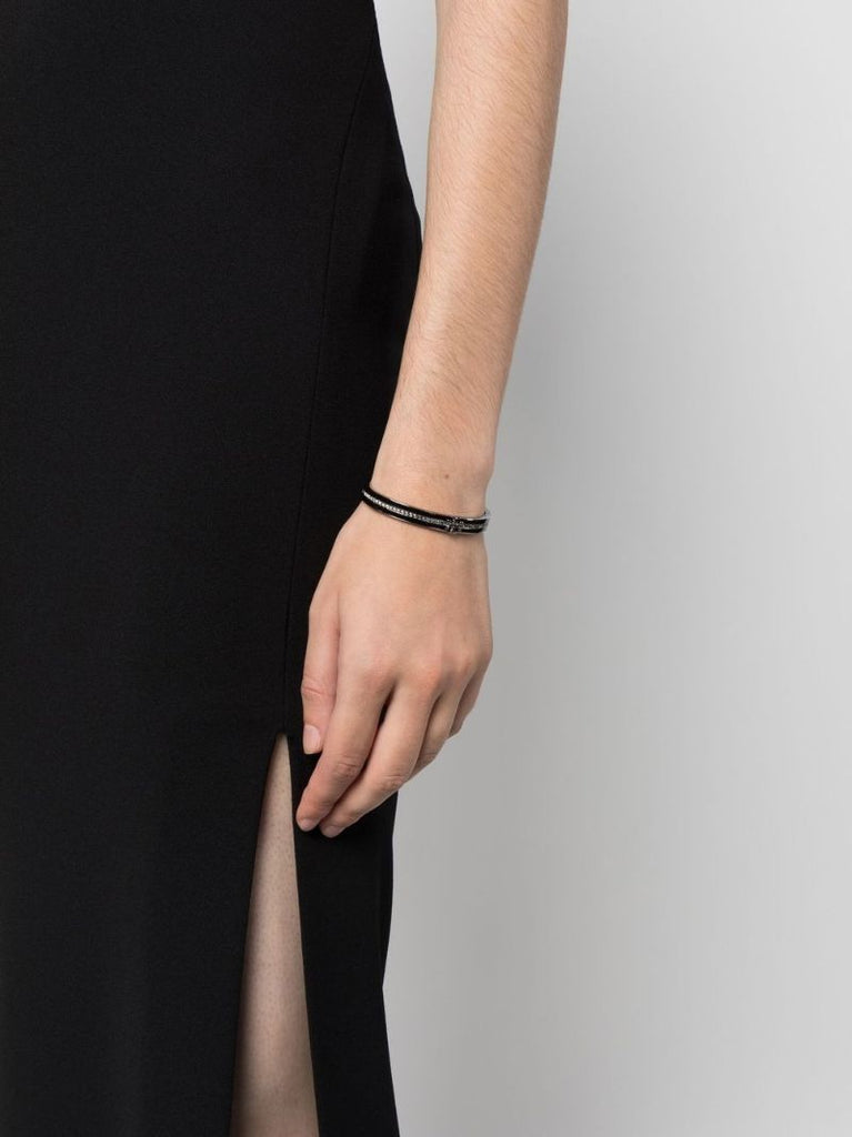 Silver and Black Kira Crystal-embellished Bracelet
