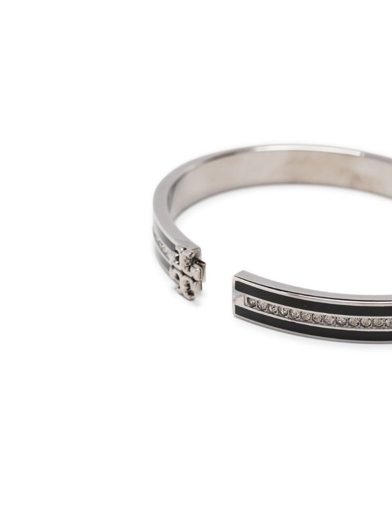Silver and Black Kira Crystal-embellished Bracelet