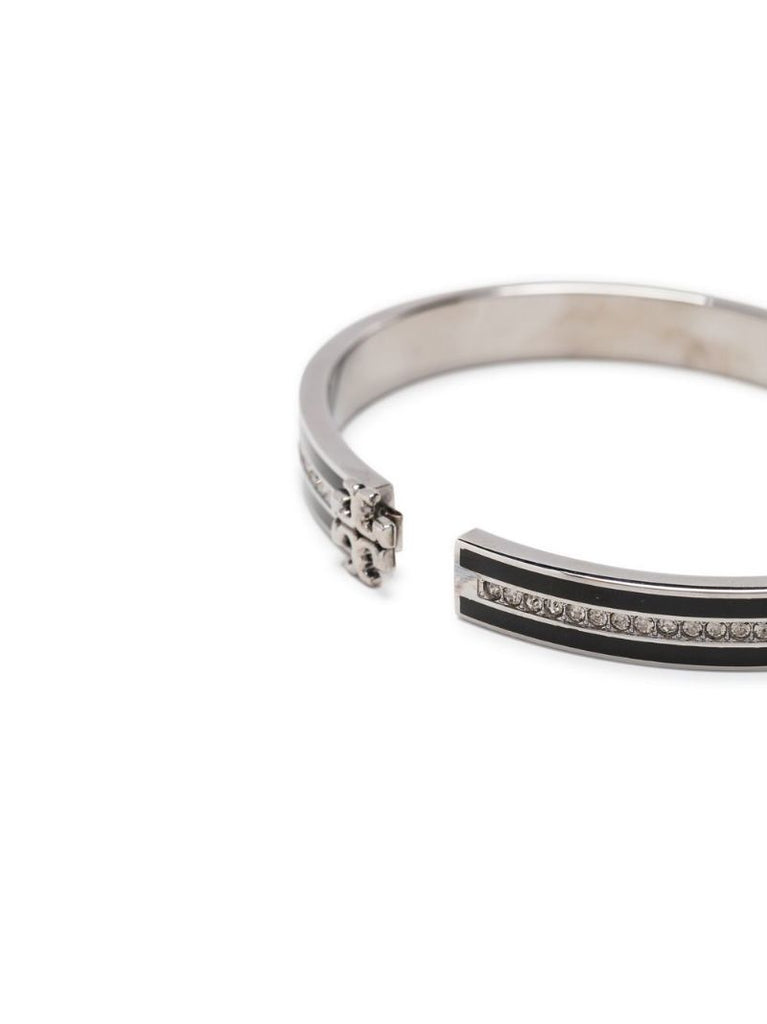 Silver and Black Kira Crystal-embellished Bracelet