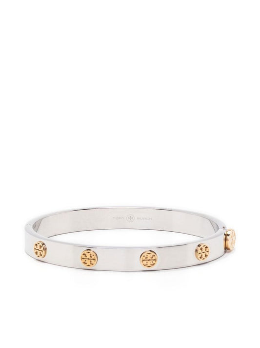 Silver and Gold-tone Miller Stud Hinge Bracelet
