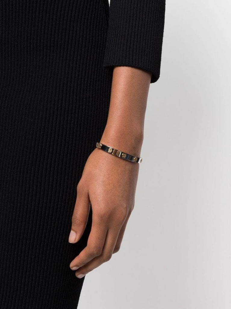 Silver and Gold-tone Miller Stud Hinge Bracelet
