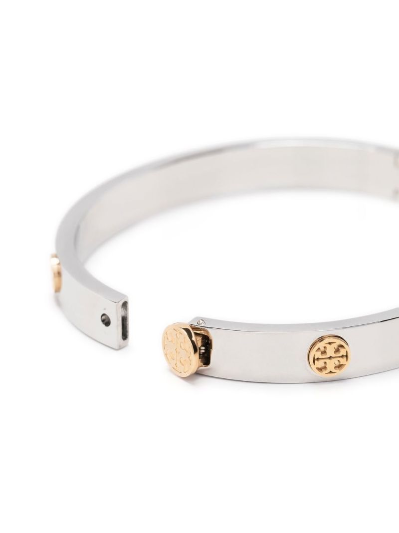 Silver and Gold-tone Miller Stud Hinge Bracelet