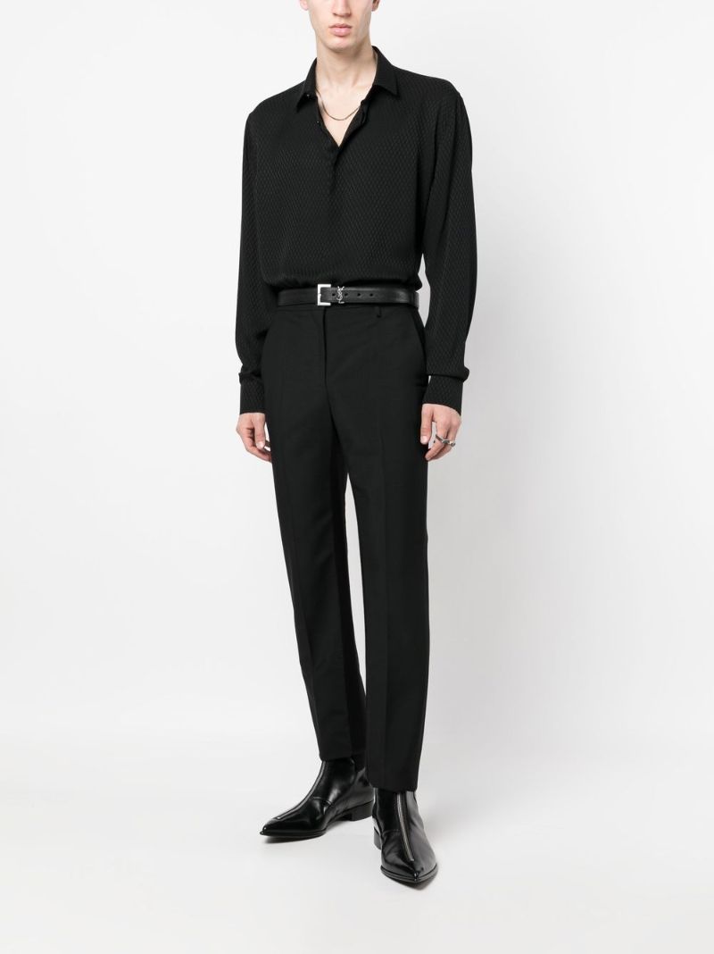 Black Silk Diamond Jacquard Shirt