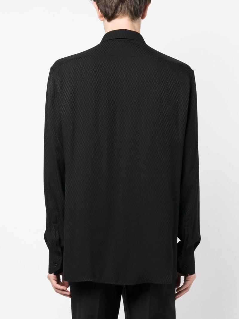 Black Silk Diamond Jacquard Shirt