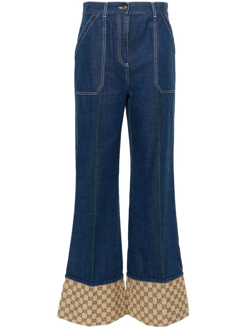 Blue Gg Canvas Straight-leg Jeans