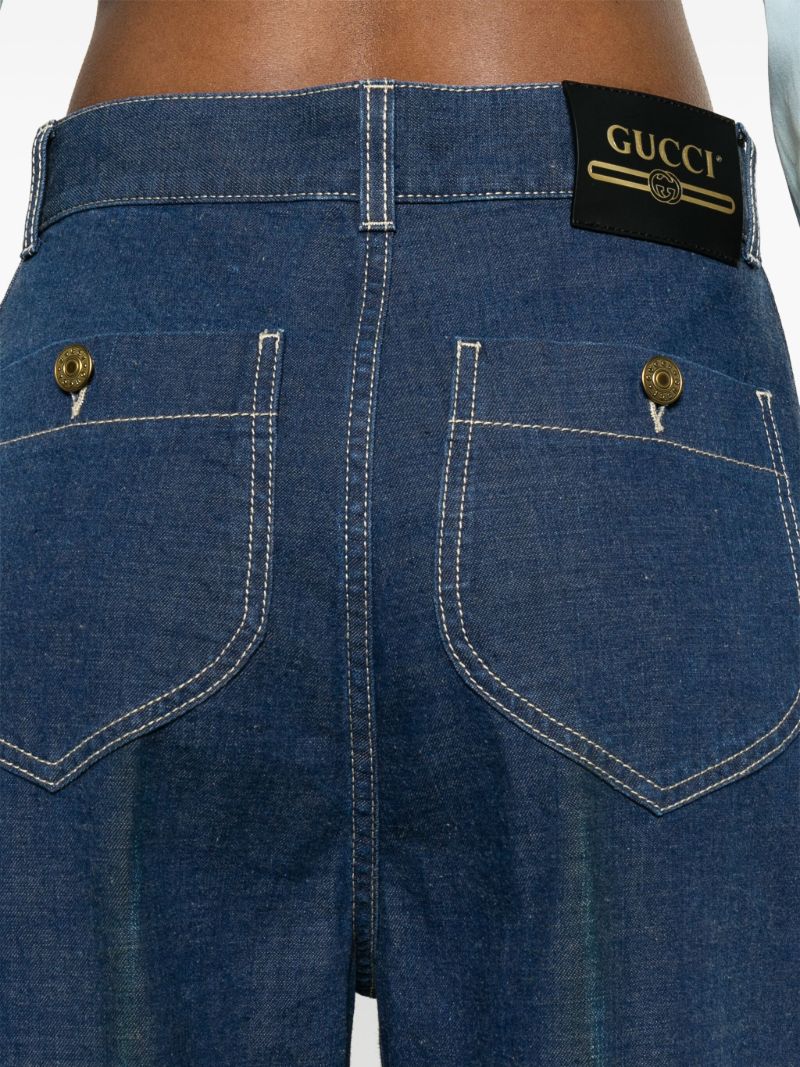 Blue Gg Canvas Straight-leg Jeans