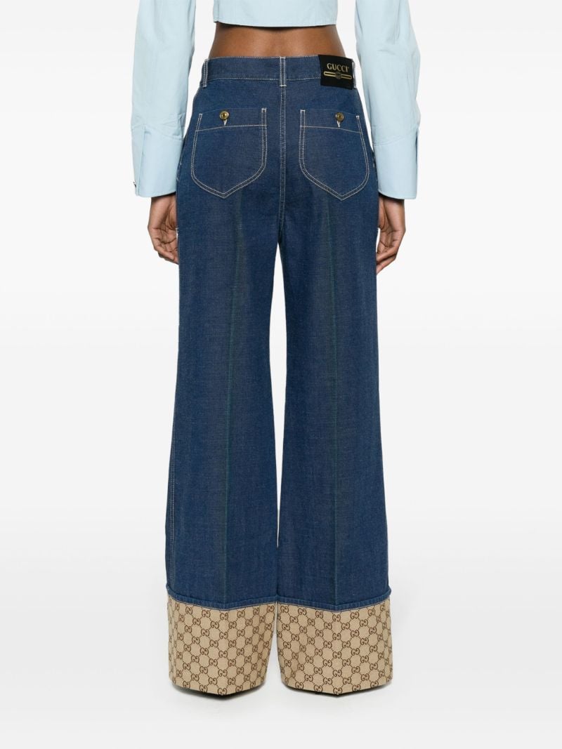 Blue Gg Canvas Straight-leg Jeans
