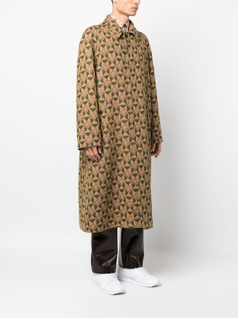 Brown Monogram Rhombi Wool Coat