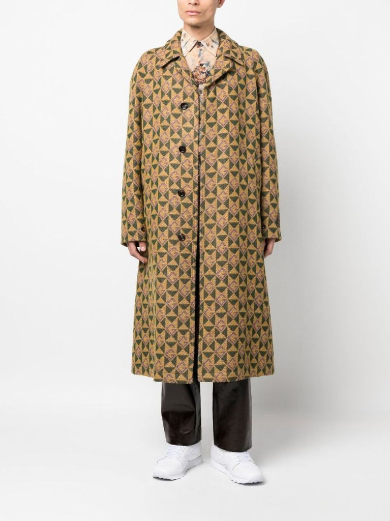 Brown Monogram Rhombi Wool Coat