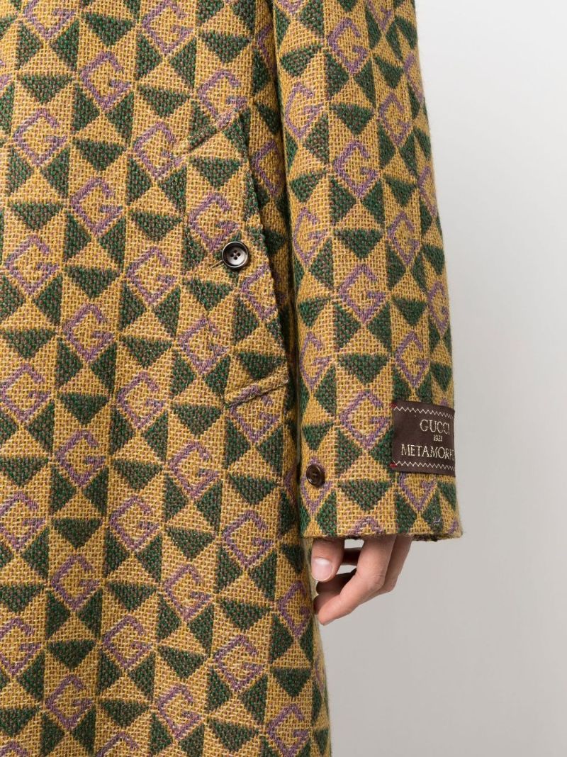 Brown Monogram Rhombi Wool Coat