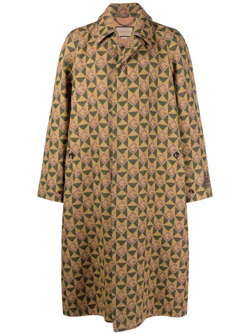 Brown Monogram Rhombi Wool Coat