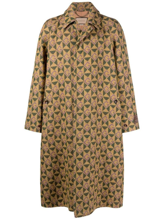 Brown Monogram Rhombi Wool Coat