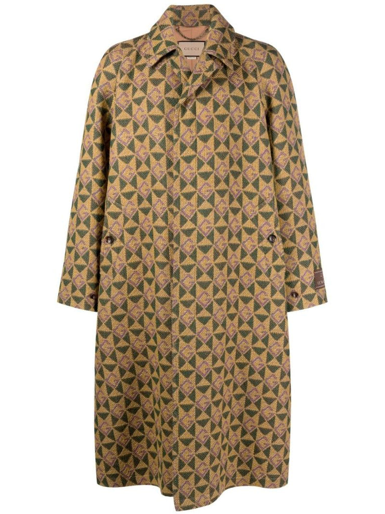 Brown Monogram Rhombi Wool Coat