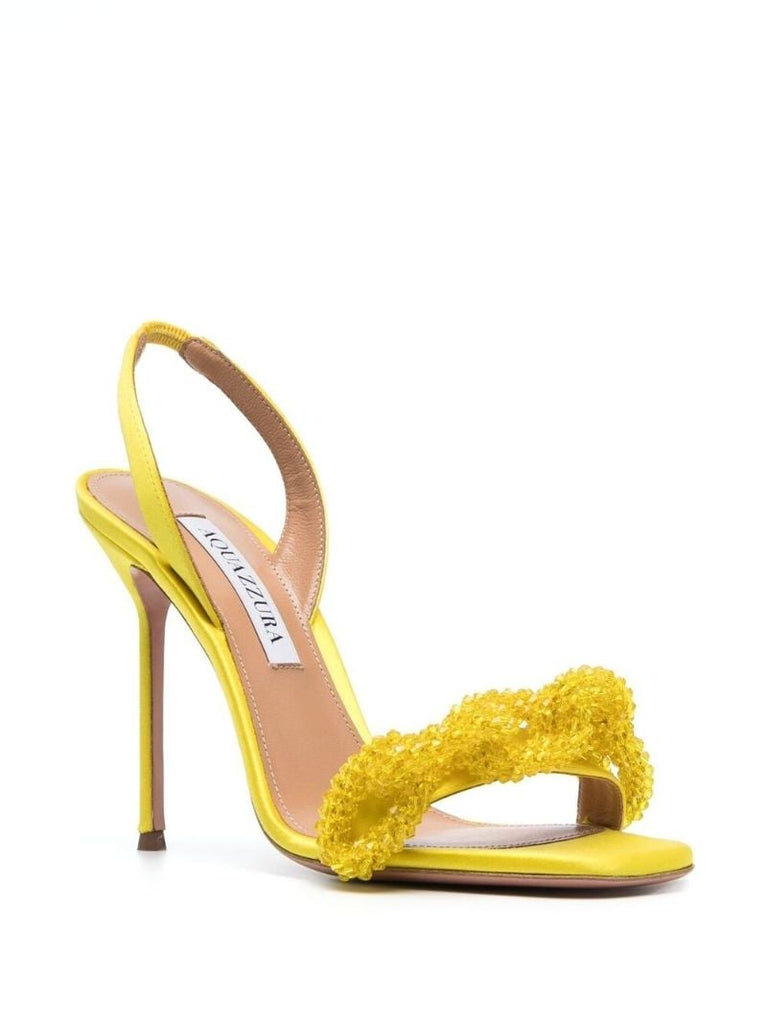 Yellow Chain of Love 115 Beaded Sandals