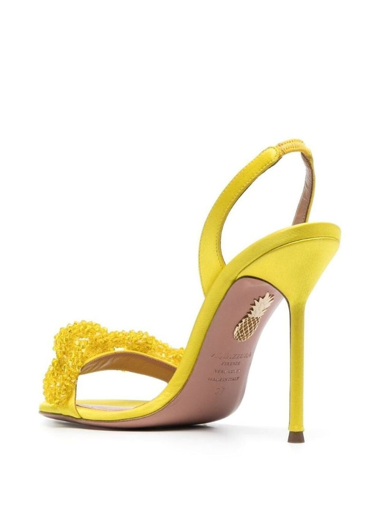 Yellow Chain of Love 115 Beaded Sandals