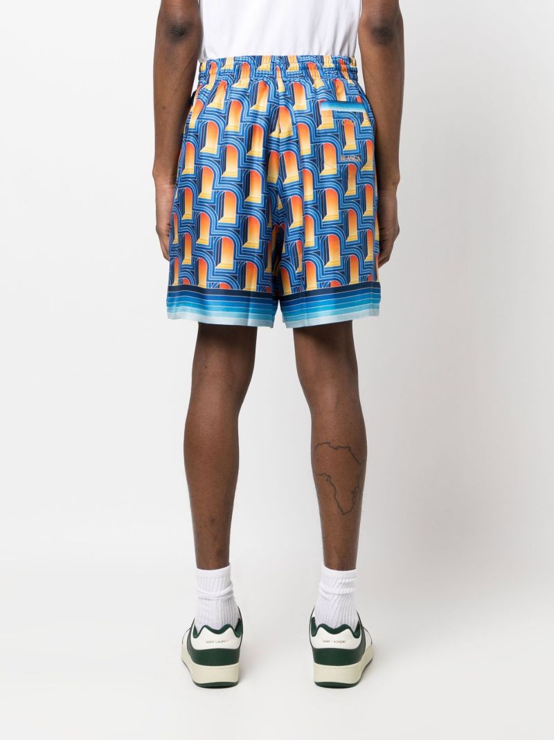 Blue L'arche De Nuit Silk Shorts
