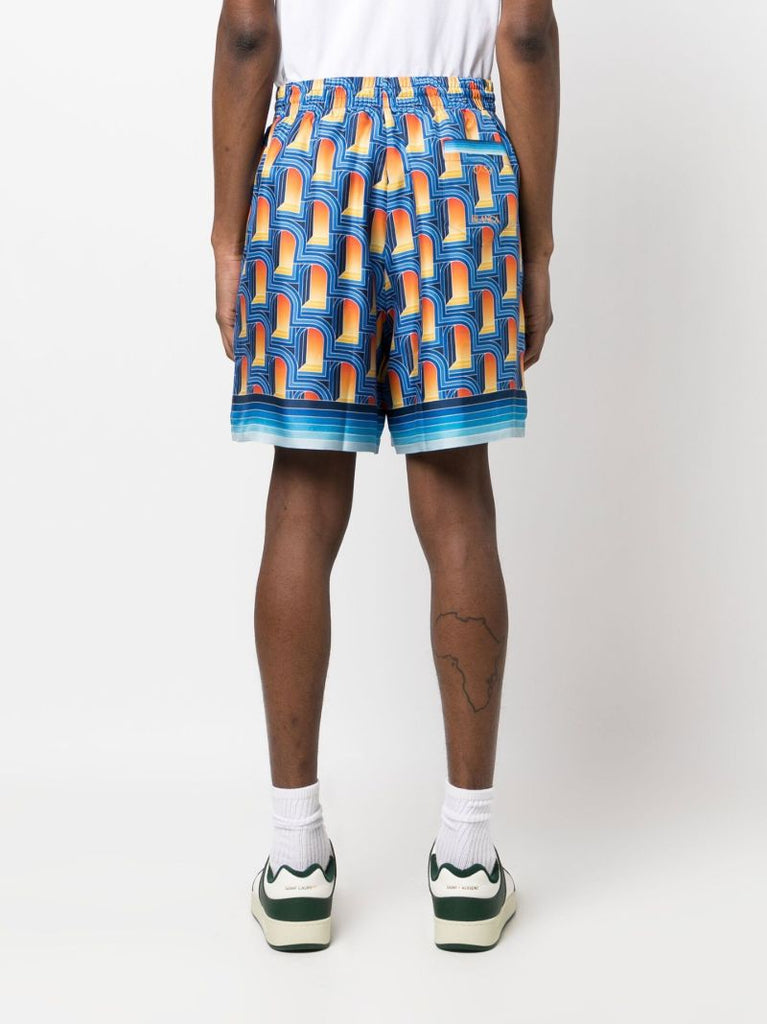 Blue L'arche De Nuit Silk Shorts