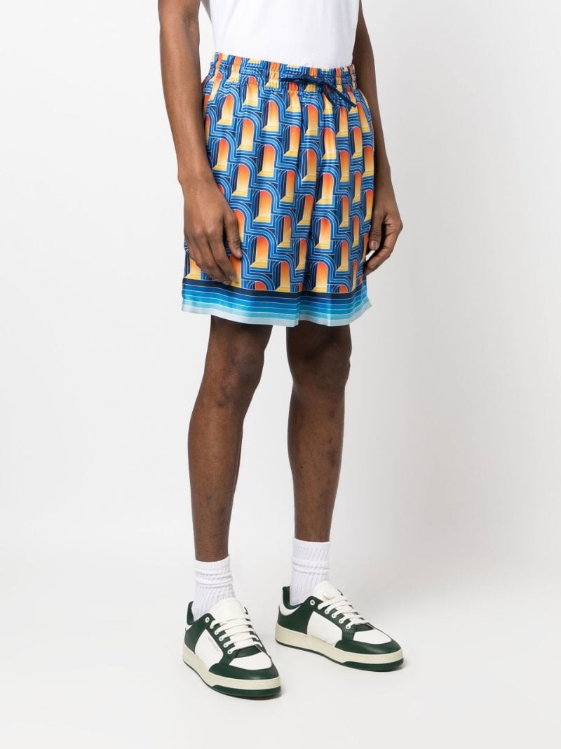Blue L'arche De Nuit Silk Shorts