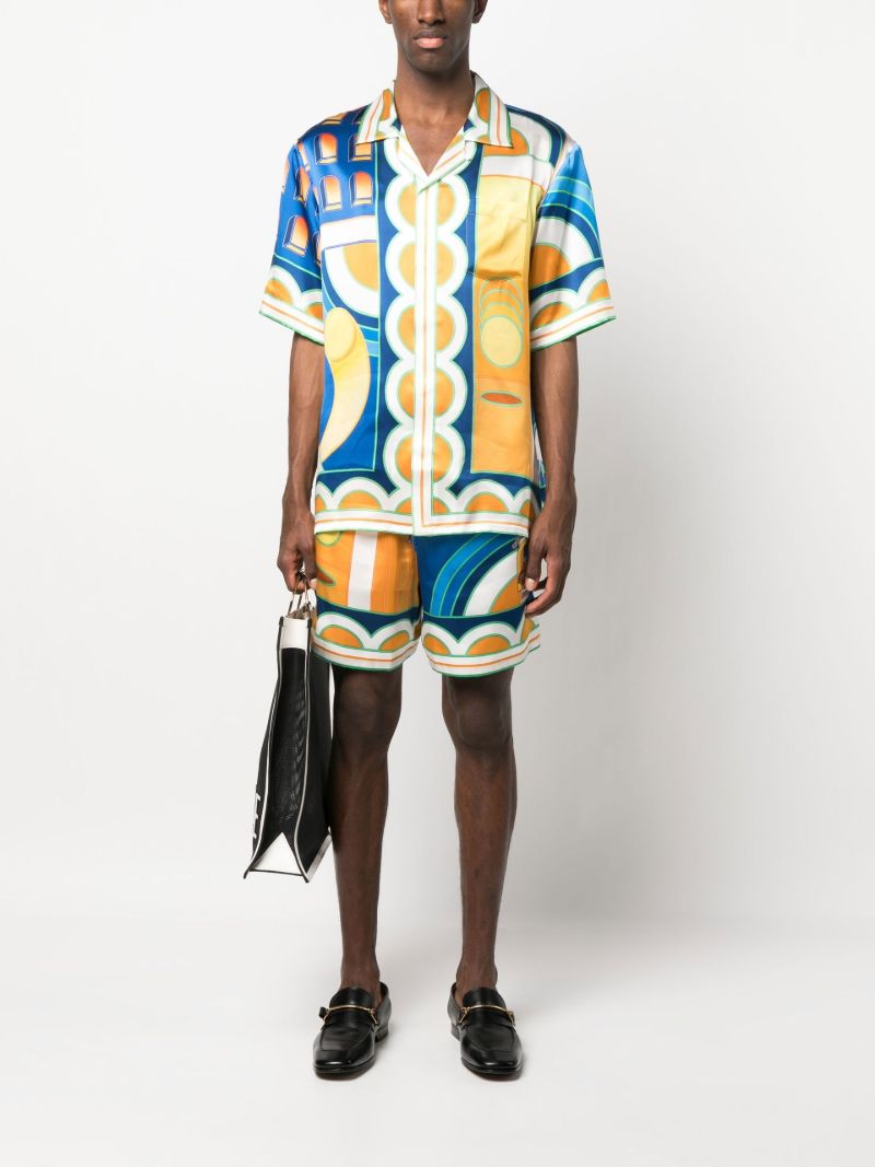 Blue Paysage Silk Shirt