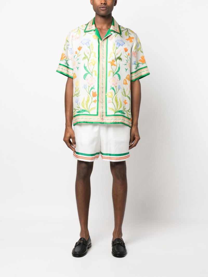 White LÃ¢â_x0082_¬â_x0084_¢arche Fleure Printed Silk Shirt