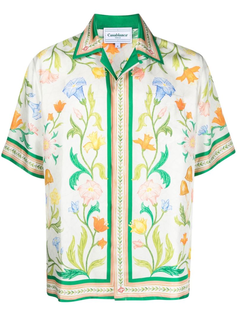 White LÃ¢â_x0082_¬â_x0084_¢arche Fleure Printed Silk Shirt