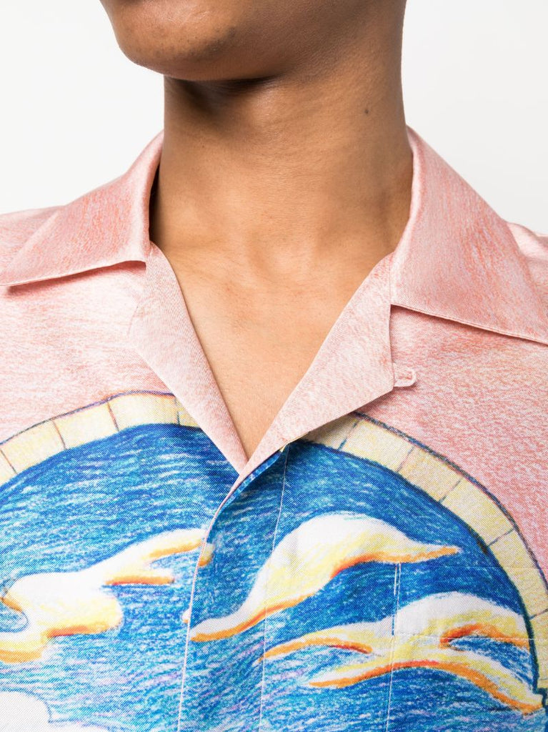 Pink Chevaux Sauvages Silk Shirt
