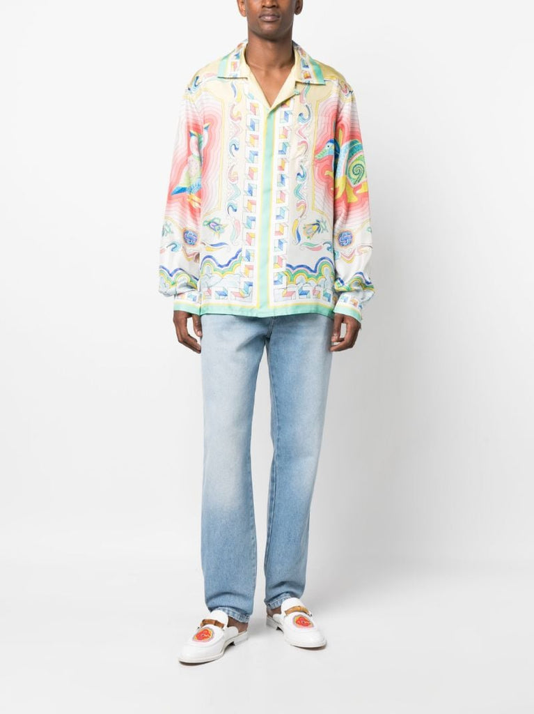 Yellow Souvenir Silk Shirt