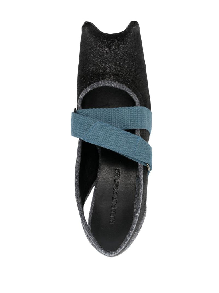Black Diablo Touch Strap Pumps