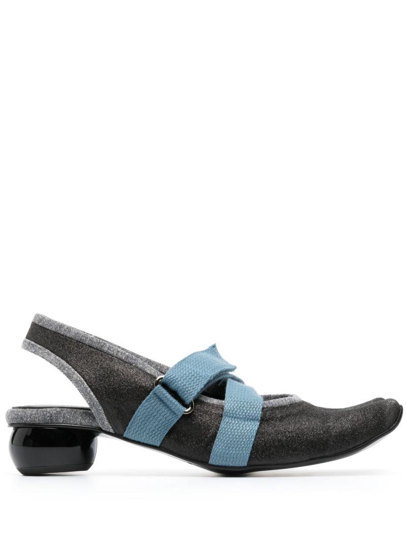 Black Diablo Touch Strap Pumps