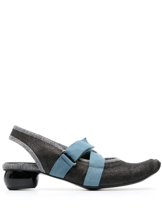 Black Diablo Touch Strap Pumps