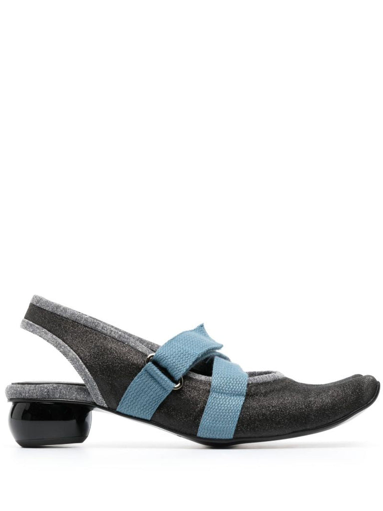 Black Diablo Touch Strap Pumps