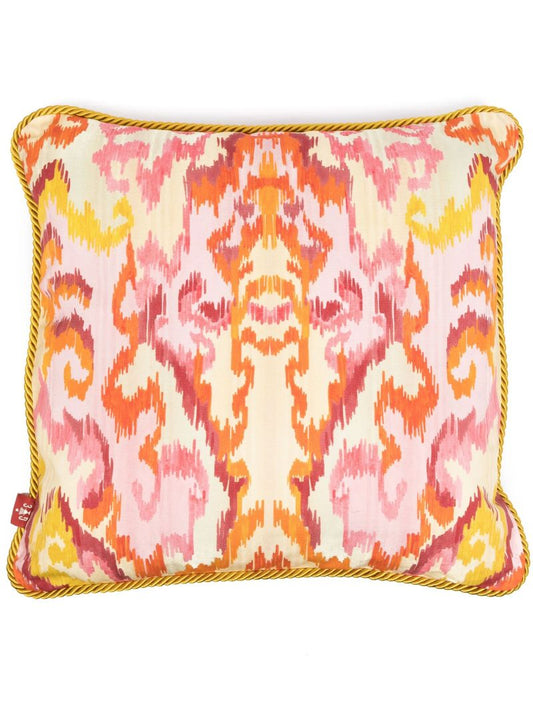 Orange Moire-effect Printed Cushion