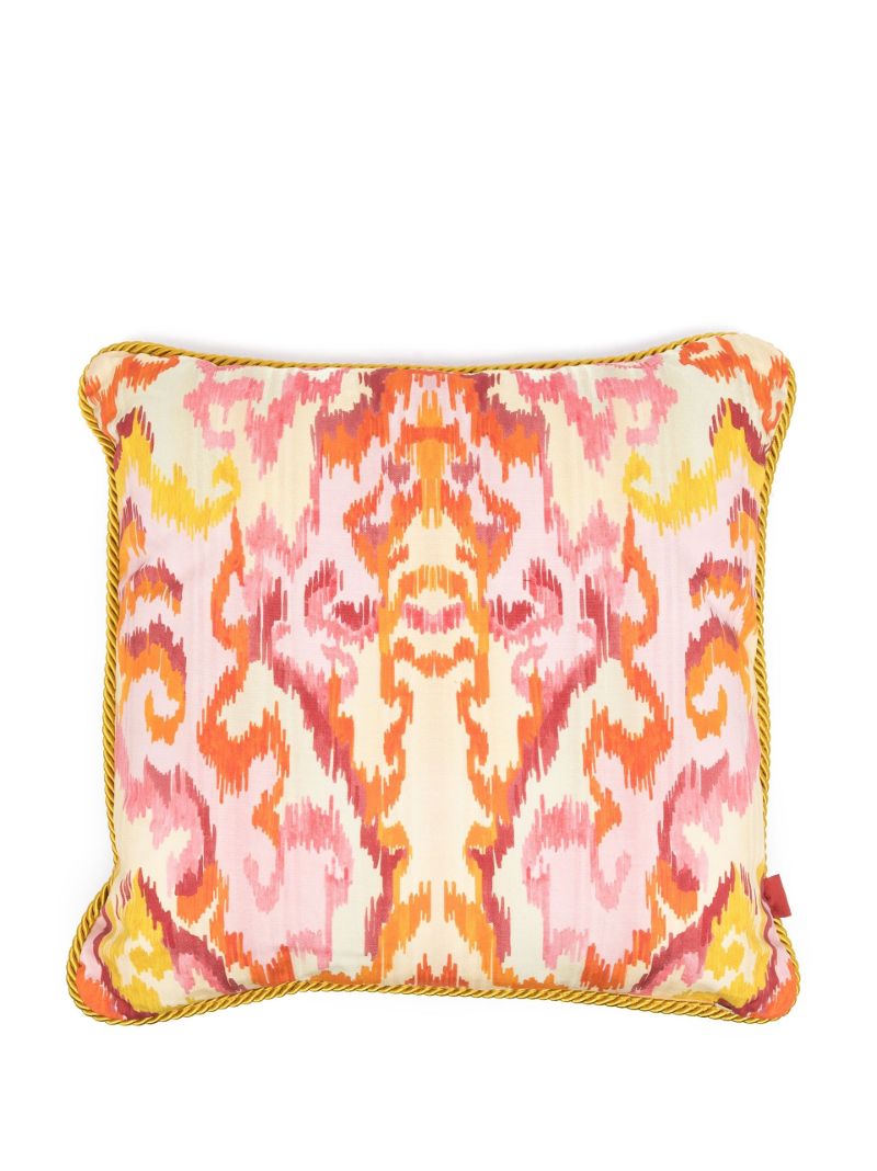Orange Moire-effect Printed Cushion