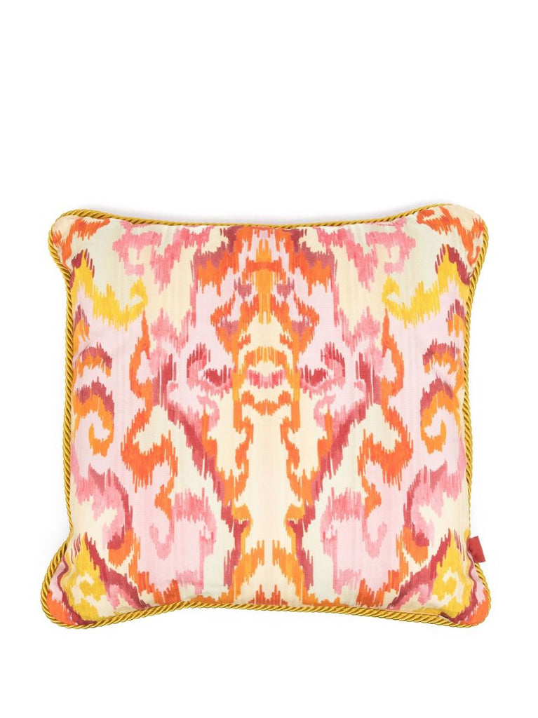 Orange Moire-effect Printed Cushion