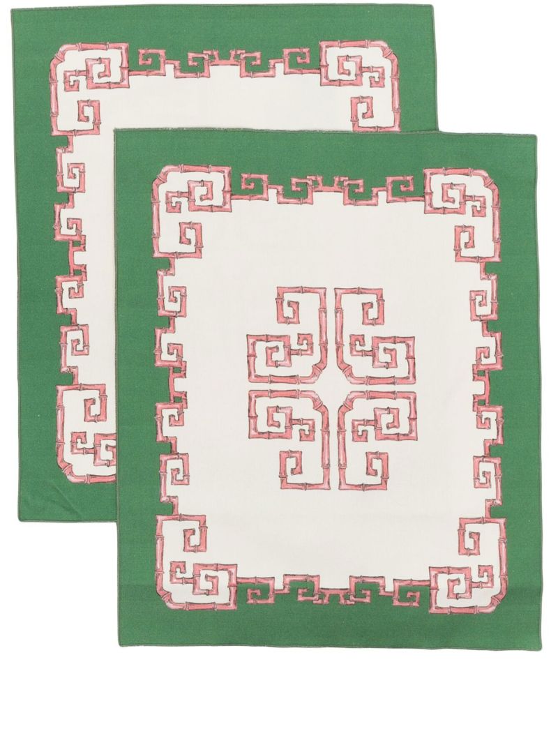 Green Bamboo Oriente Cotton Placement Set
