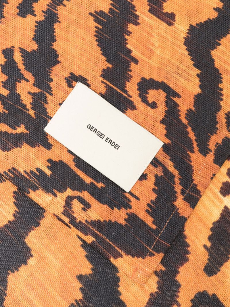 Orange Tigre Oriente Linen Tablecloth