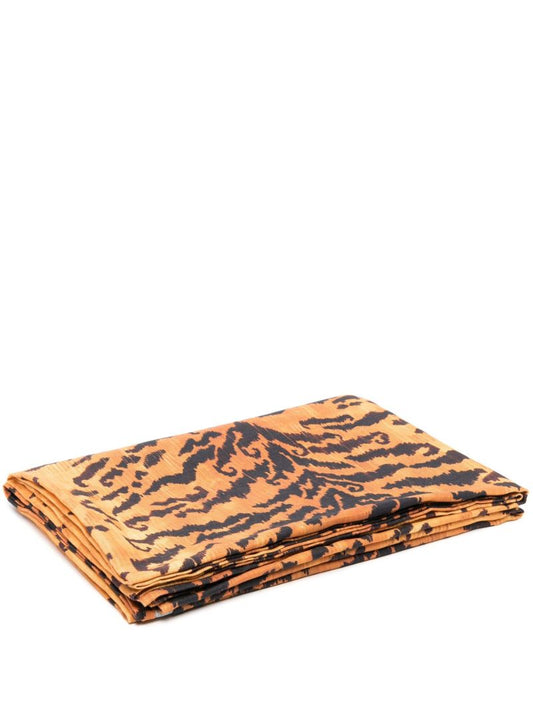 Orange Tigre Oriente Linen Tablecloth