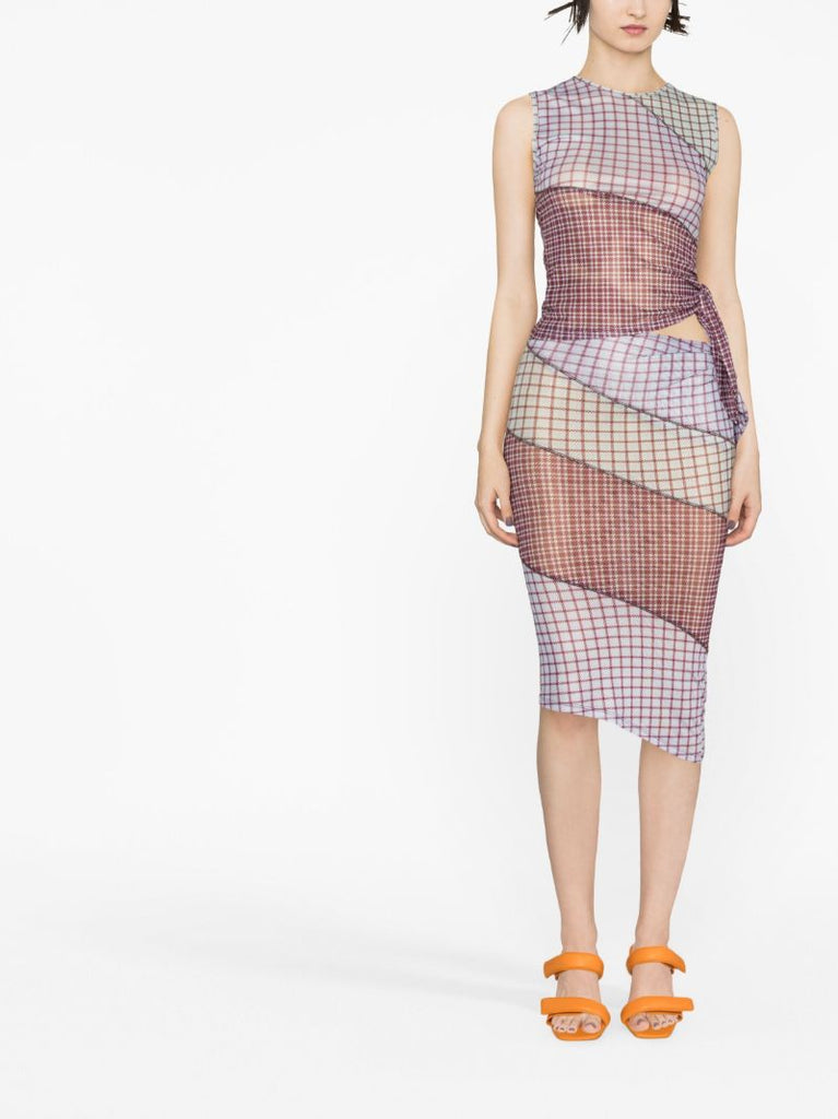Blue Sienna Check Print Top