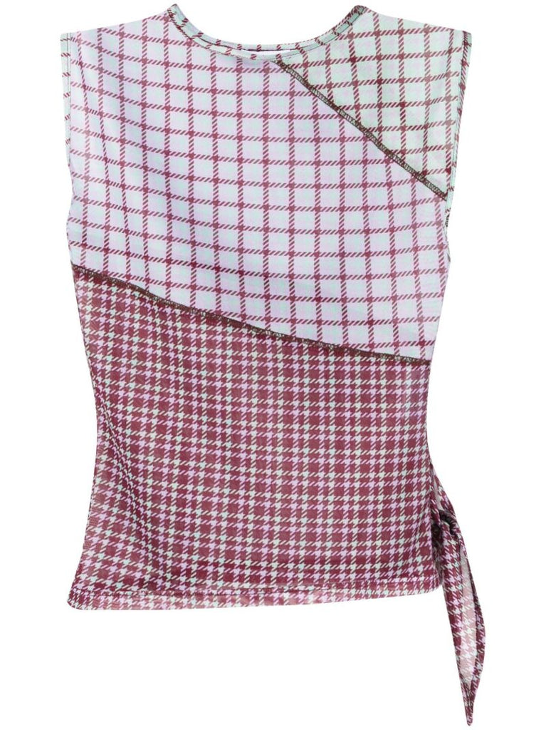 Blue Sienna Check Print Top