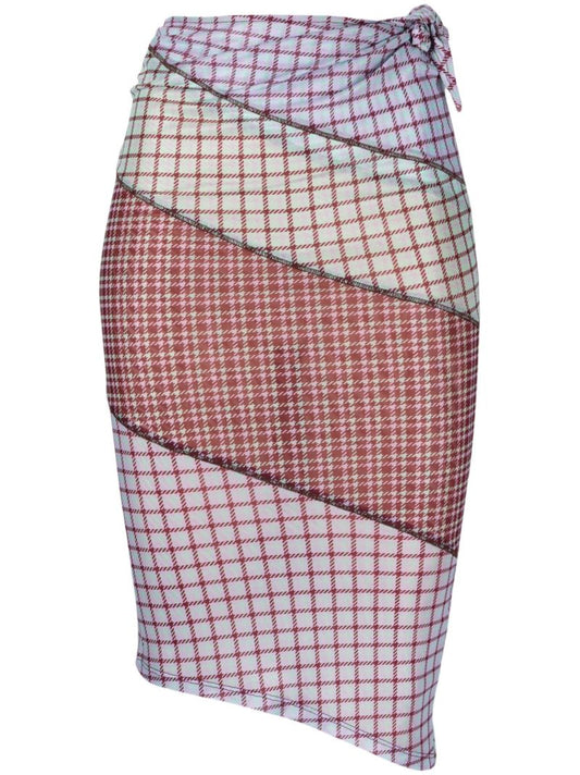 Multicolour Sienna Checked Midi Skirt