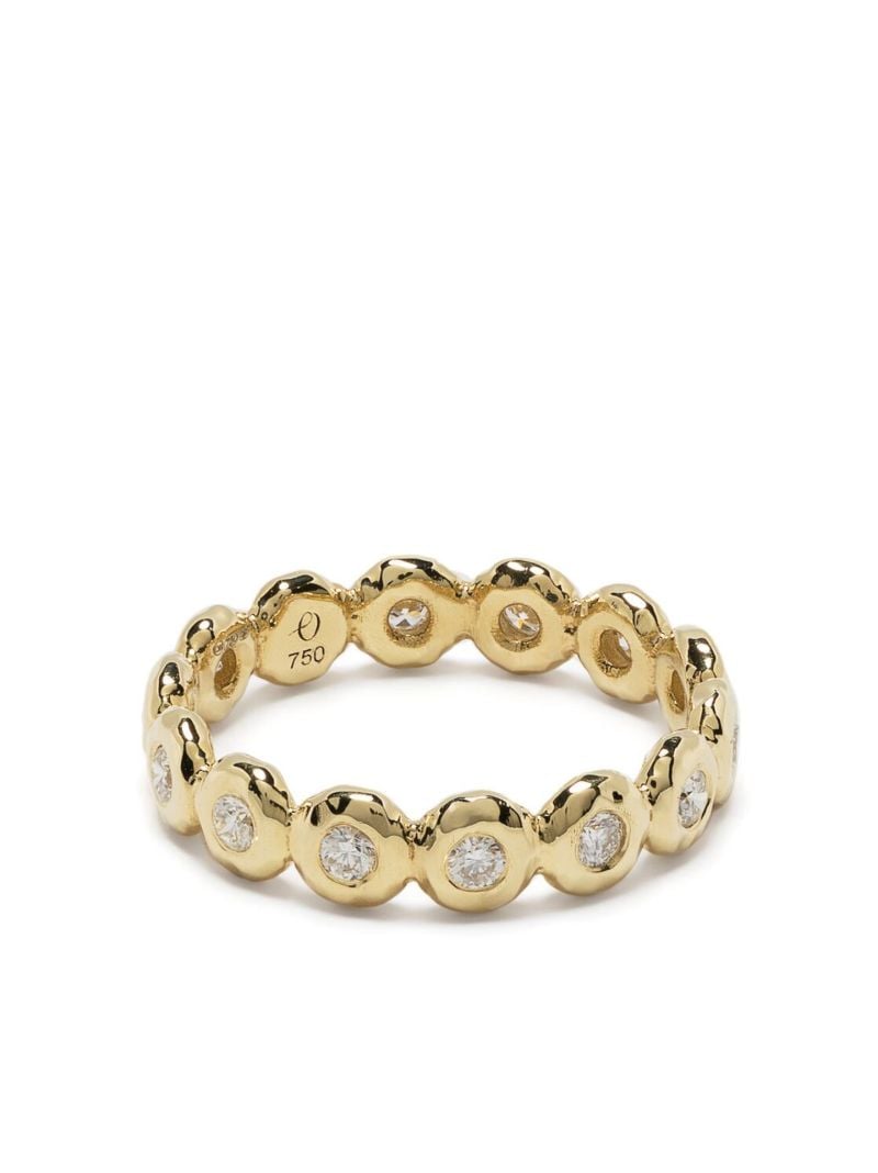 18k Yellow Gold Nesting Gem Diamond Ring