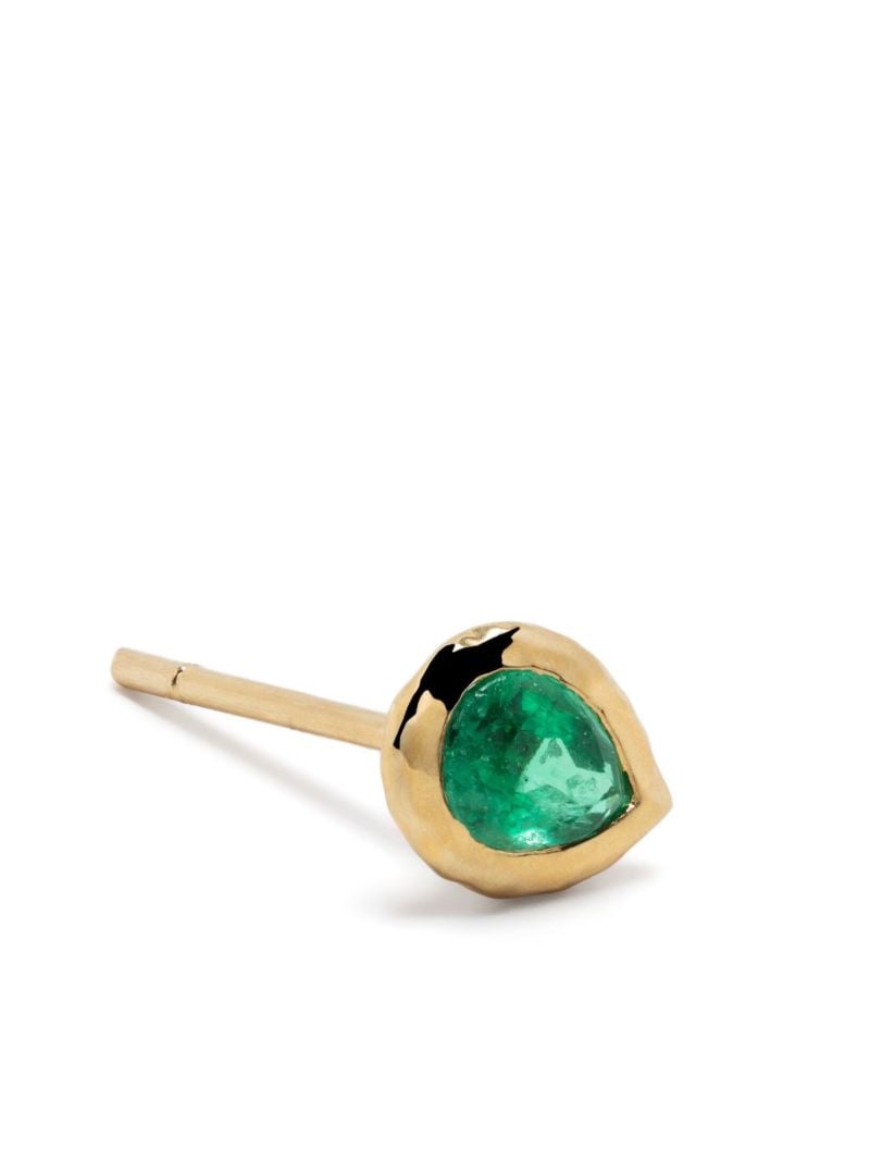 18k Yellow Gold Nesting Gem Emerald Stud Earrings